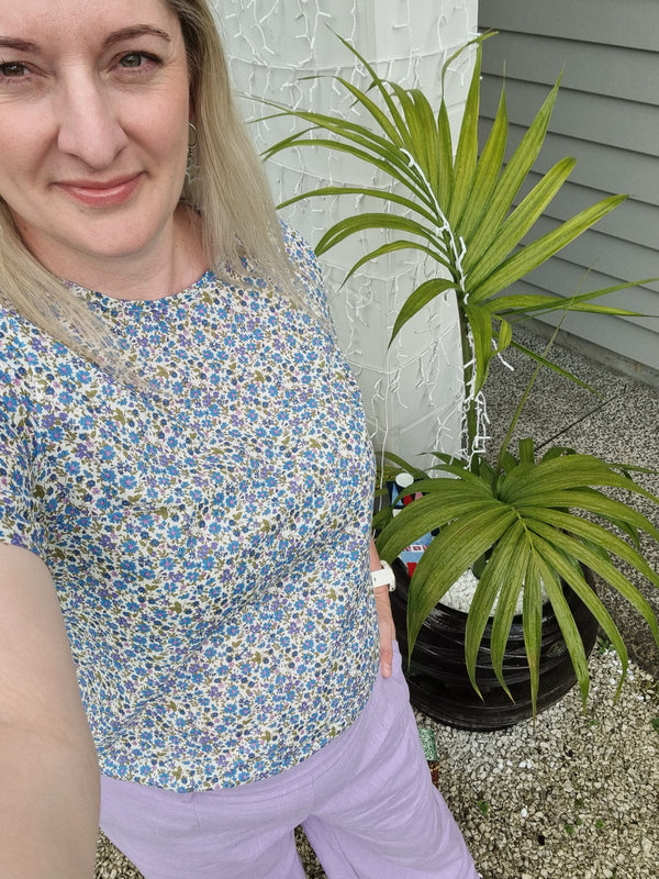 Emily Top, Blue Floral