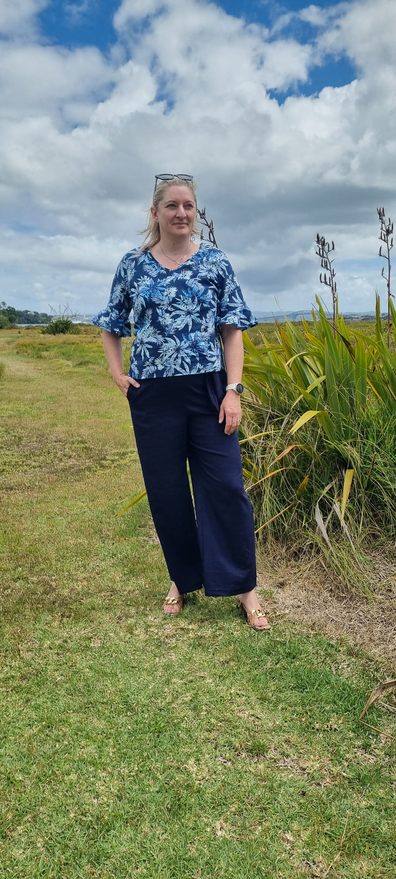 Perfect Linen Pant - Navy - Linen Cotton Blend