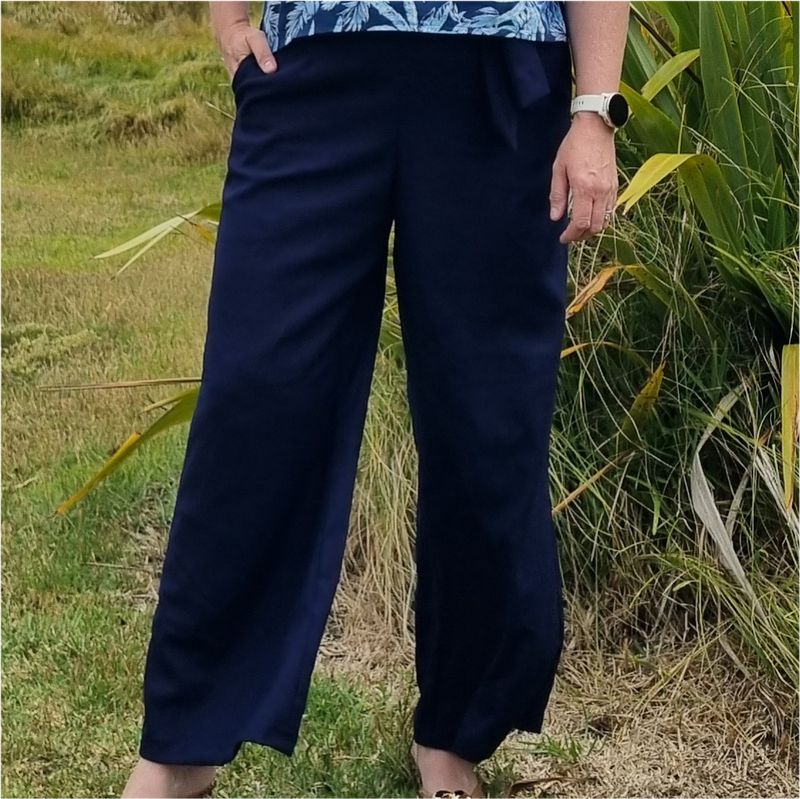 Perfect Linen Pant - Navy - Linen Cotton Blend