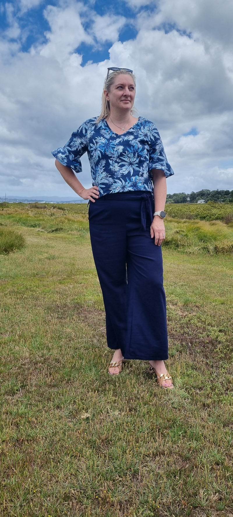 Perfect Linen Pant - Navy - Linen Cotton Blend