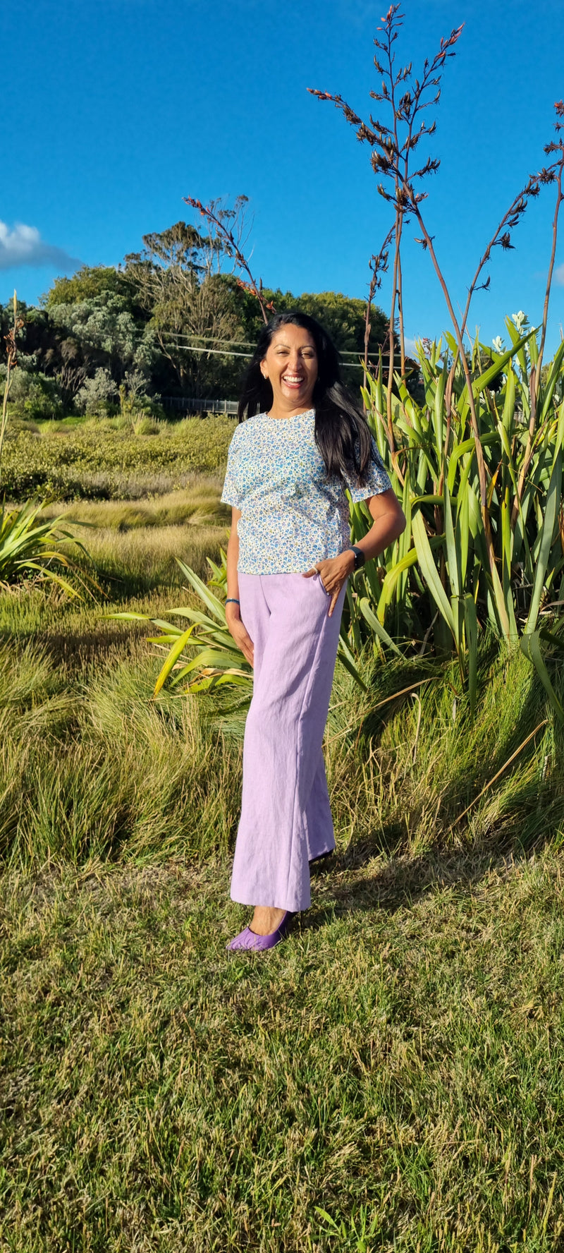 Emily Top, Blue Floral